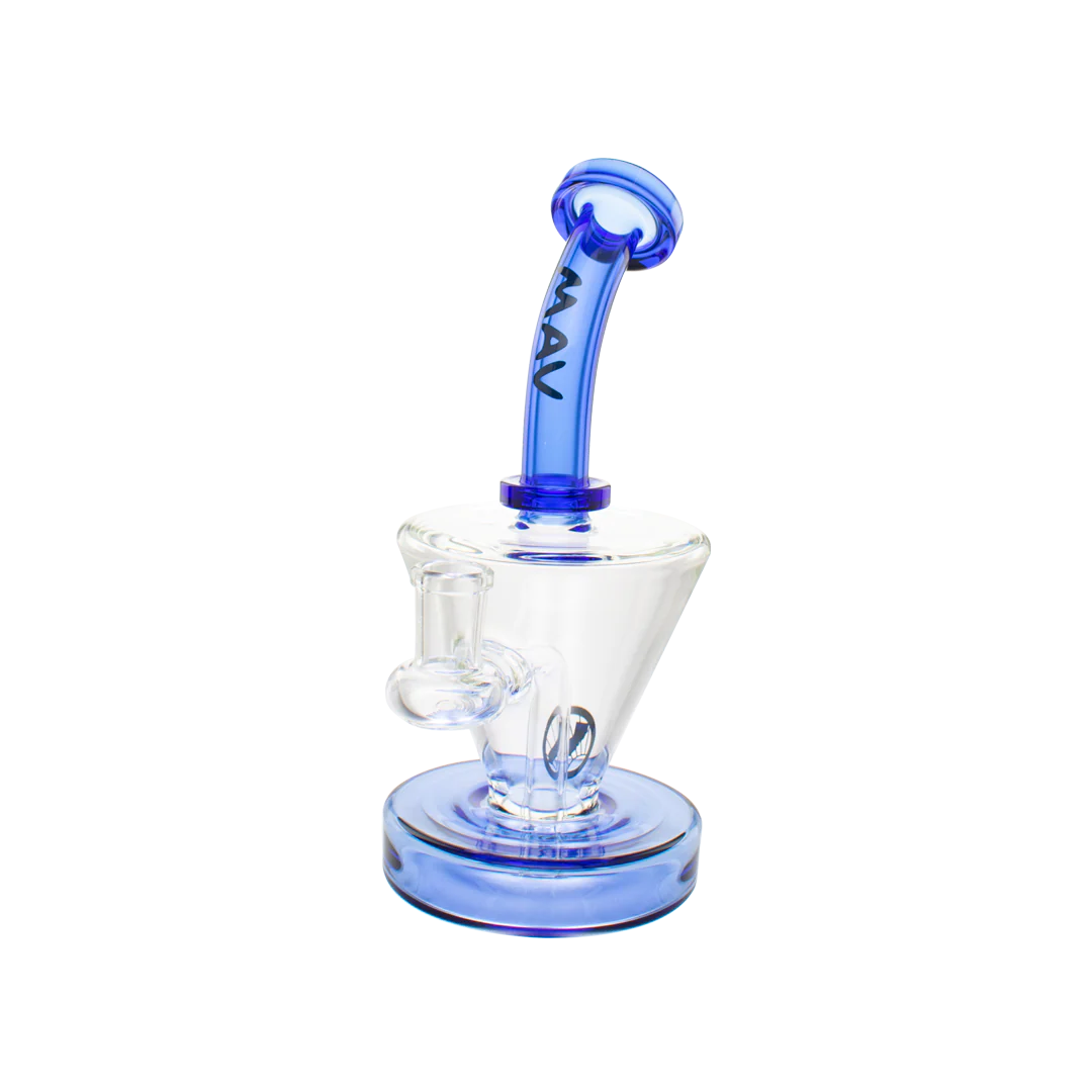 MAV Glass - The Cone Rig in Blue with Hole Diffuser and 14mm Joint - Front View