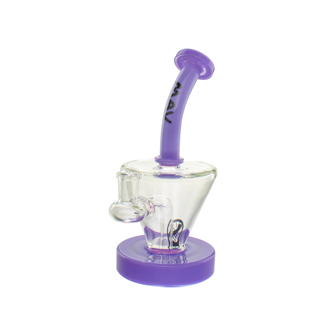 MAV Glass - The Cone Rig in Purple with Hole Diffuser and 14mm Joint - Front View