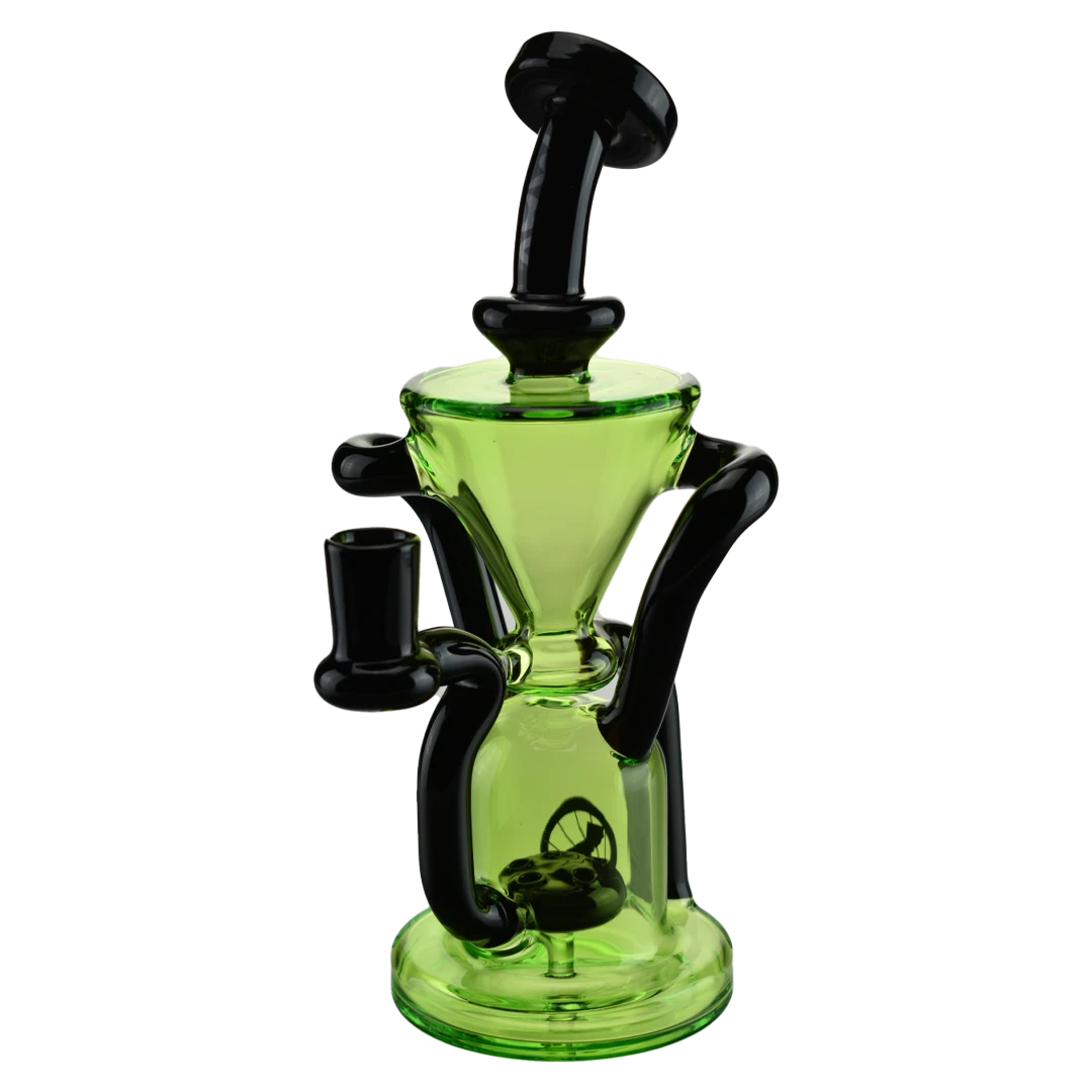 MAV Glass - The Humboldt Dab Rig in Black & Ooze with Cyclone Percolator - Front View