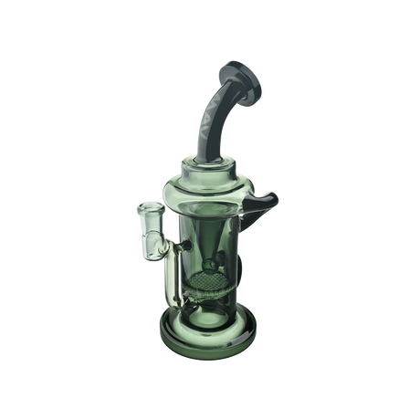 MAV Glass - The Sonoma Recycler Bong in Black & Smoke, 10" with Vortex Percolator, Side View