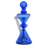 MAV Glass - The Zuma Recycler Dab Rig in Blue/White, 9" with Cyclone Percolator, Front View