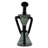 MAV Glass - The Zuma Recycler Dab Rig in Smoke, 9" with Vortex Percolator, Front View