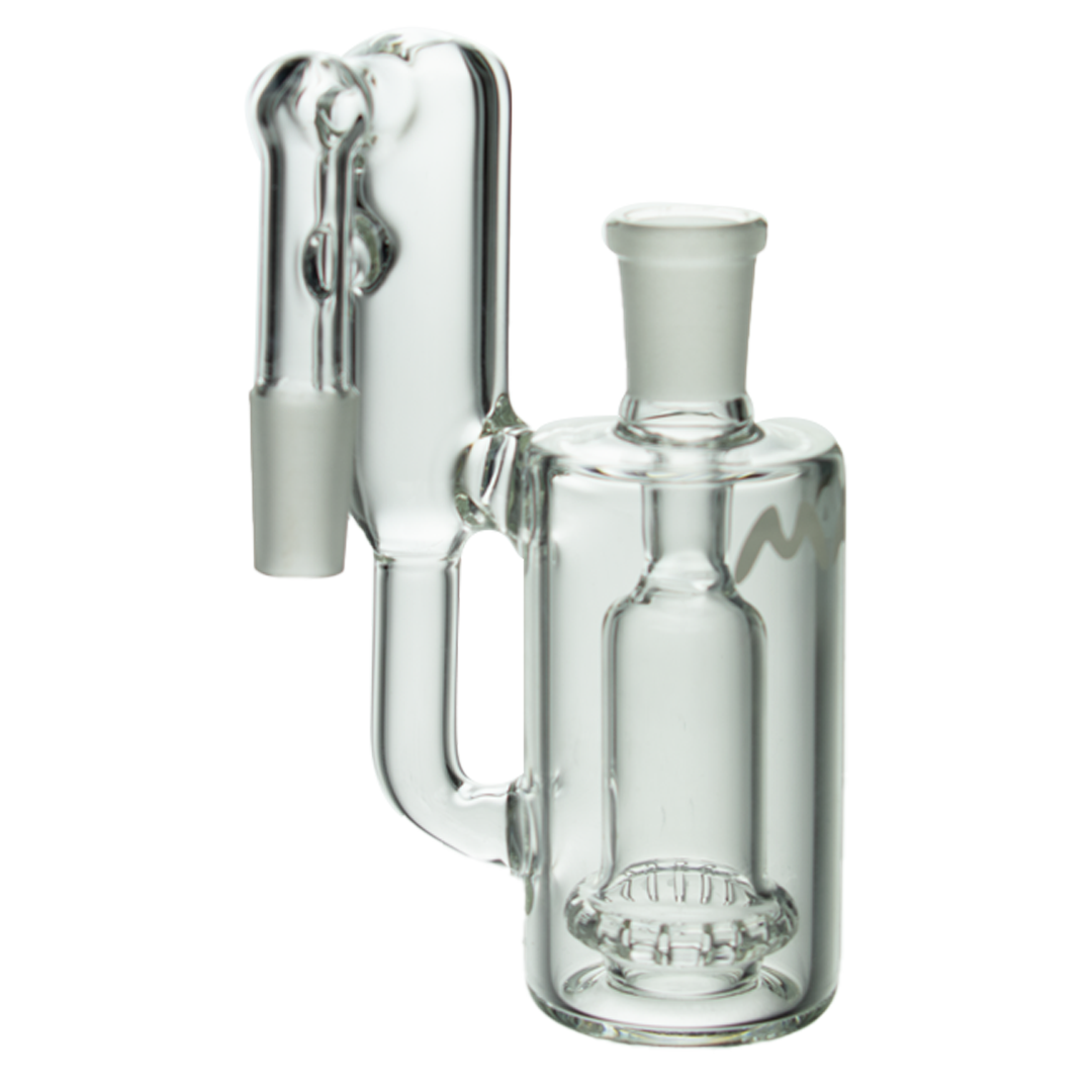 MAV Glass - Ufo Recycler Ash Catcher with Showerhead Percolator, 45 Degree Joint, Front View