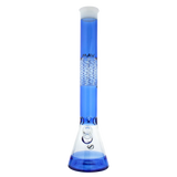 MAV Glass - Blue Wig Wag Beaker Bong, 18" Height, 50mm Diameter, Front View on White Background