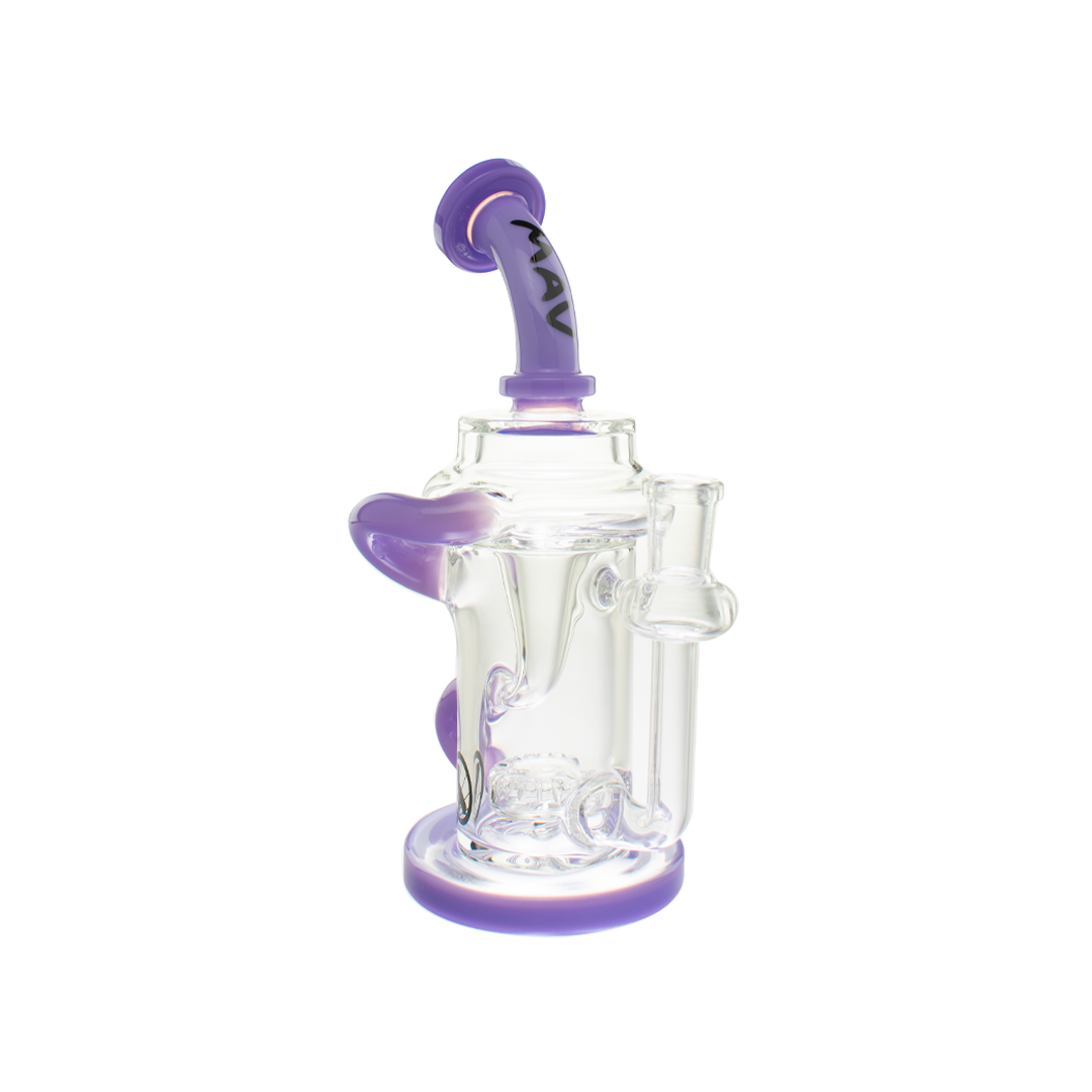 MAV Glass Monterey Recycler Dab Rig with Purple Accents and Vortex Percolator - Front View