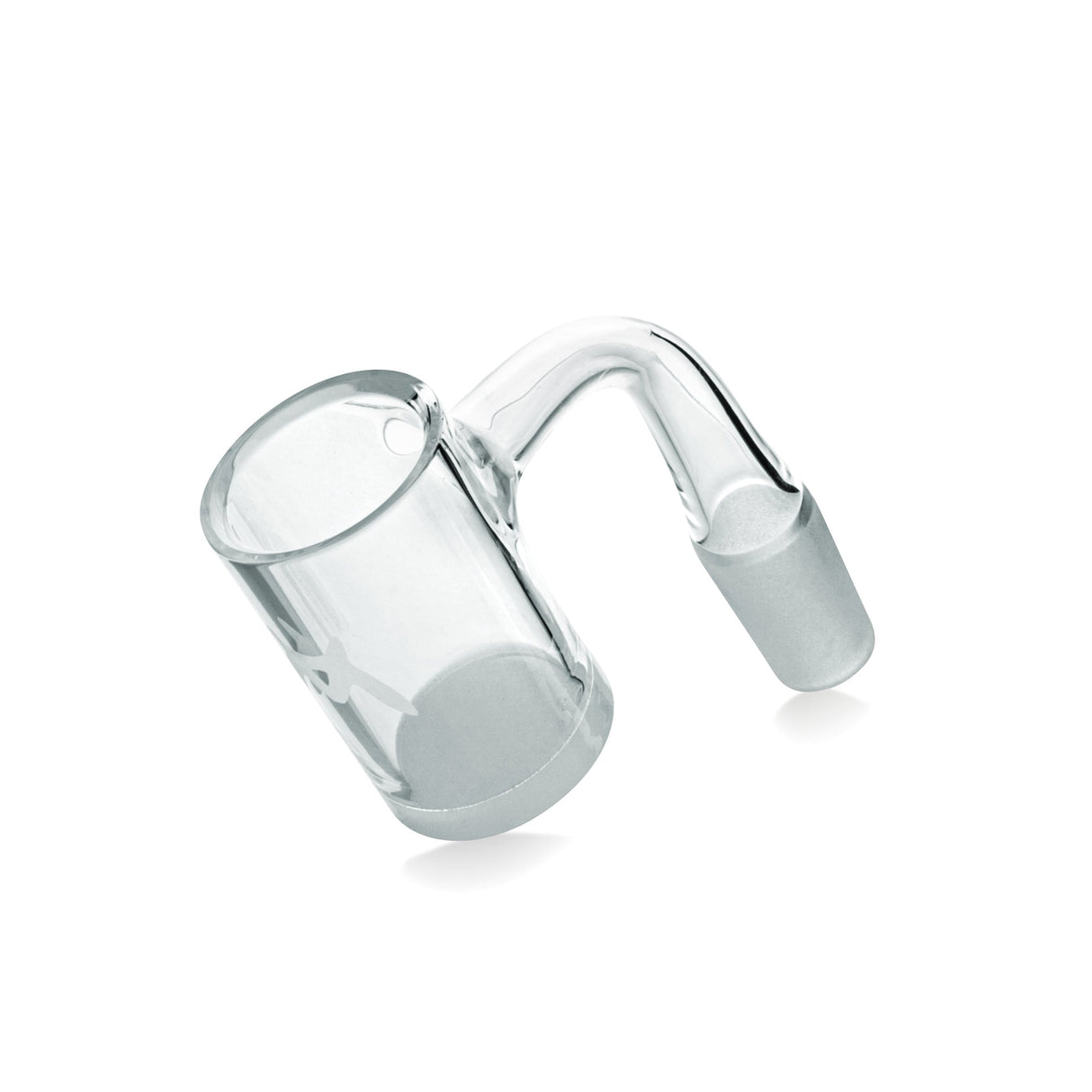 MAV Glass Opaque Base Quartz Banger for Dab Rigs, Clear, Angled Side View