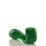 MAV Glass Pocket Sherlock in Forest Green, compact 3.5" hand pipe, angled side view on white