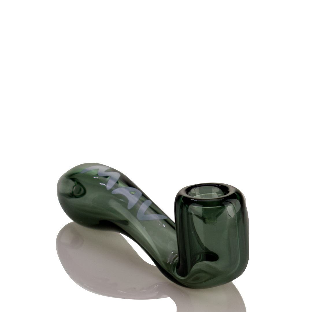 MAV Glass Pocket Sherlock in Smoke - Compact 3.5" Hand Pipe for Concentrates, Side View