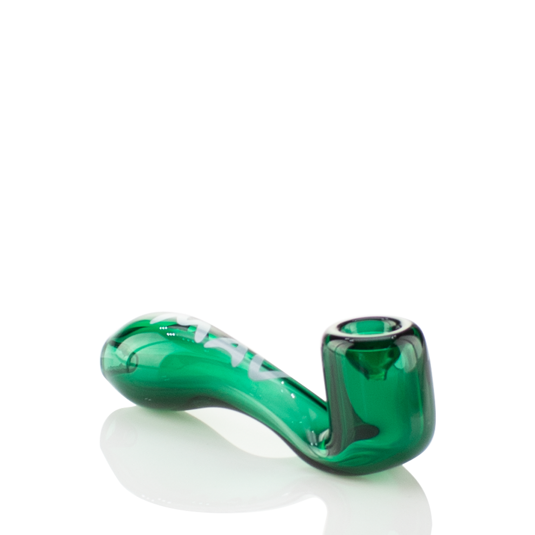 MAV Glass Pocket Sherlock in Teal - Compact 3.5" Hand Pipe for Concentrates, Side View
