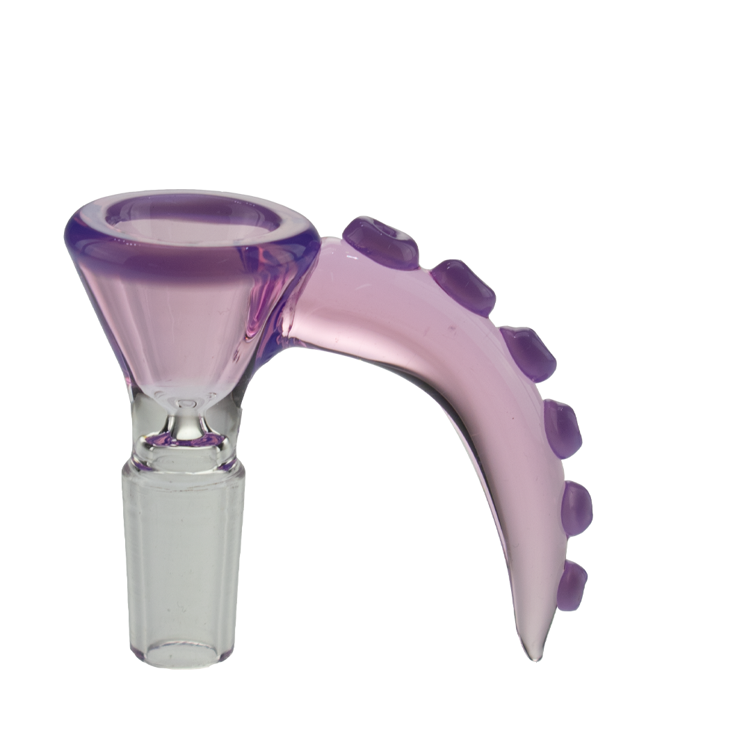 MAV Glass Purple 14mm Octopus Tentacle Bowl side view on white background
