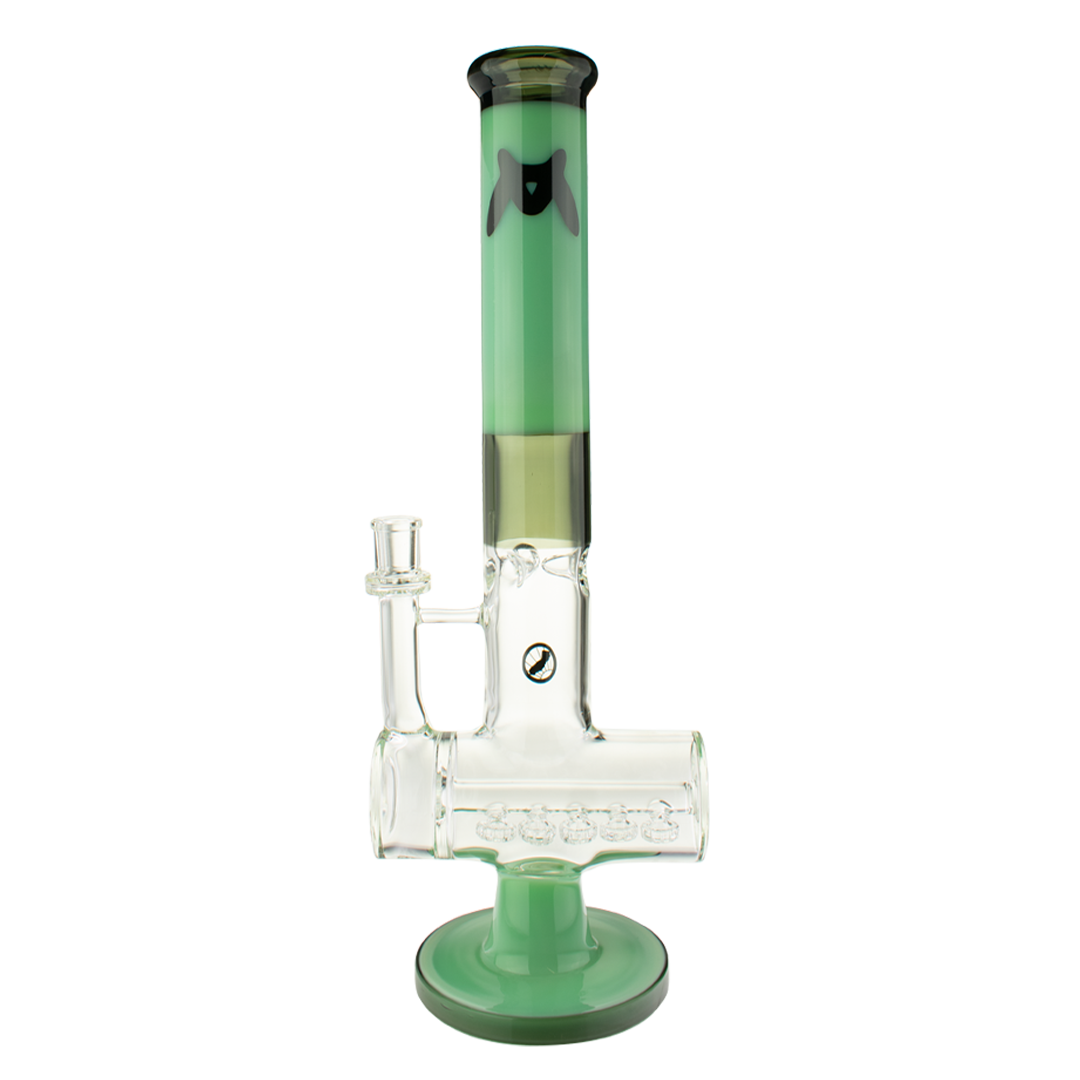 MAV Glass Quintuple Shower Inline Rim Perc Bong in Sea Foam, 17" with UFO Percolator