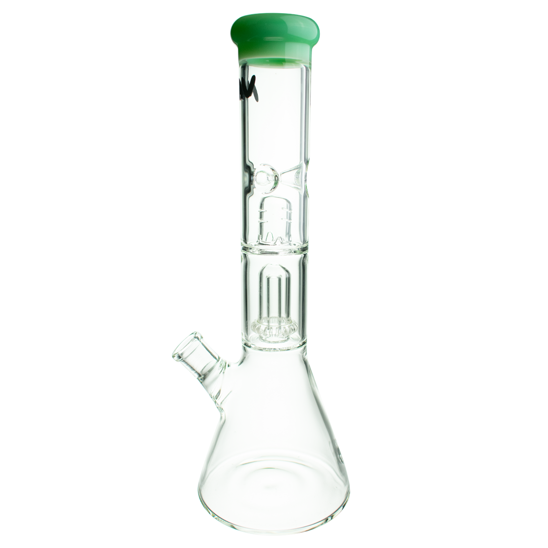 MAV Glass Single UFO Beaker Bong in Seafoam with 18-19mm Joint - Front View