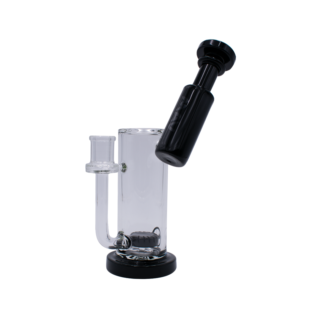 MAV Glass Sylmar Side Car Bubbler in Black - 6" Beaker Design with Glass on Glass Joint