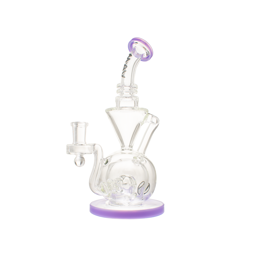 MAV Glass The Avalon Recycler Dab Rig in Purple with Beaker Design and Glass on Glass Joint