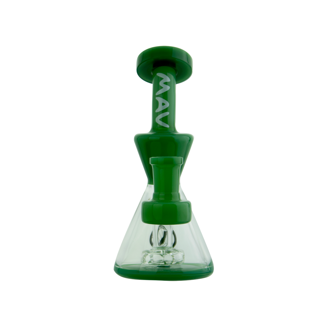 MAV Glass The Balboa Mini Rig in Forest Green, Beaker Design with Glass on Glass Joint, 6" Tall