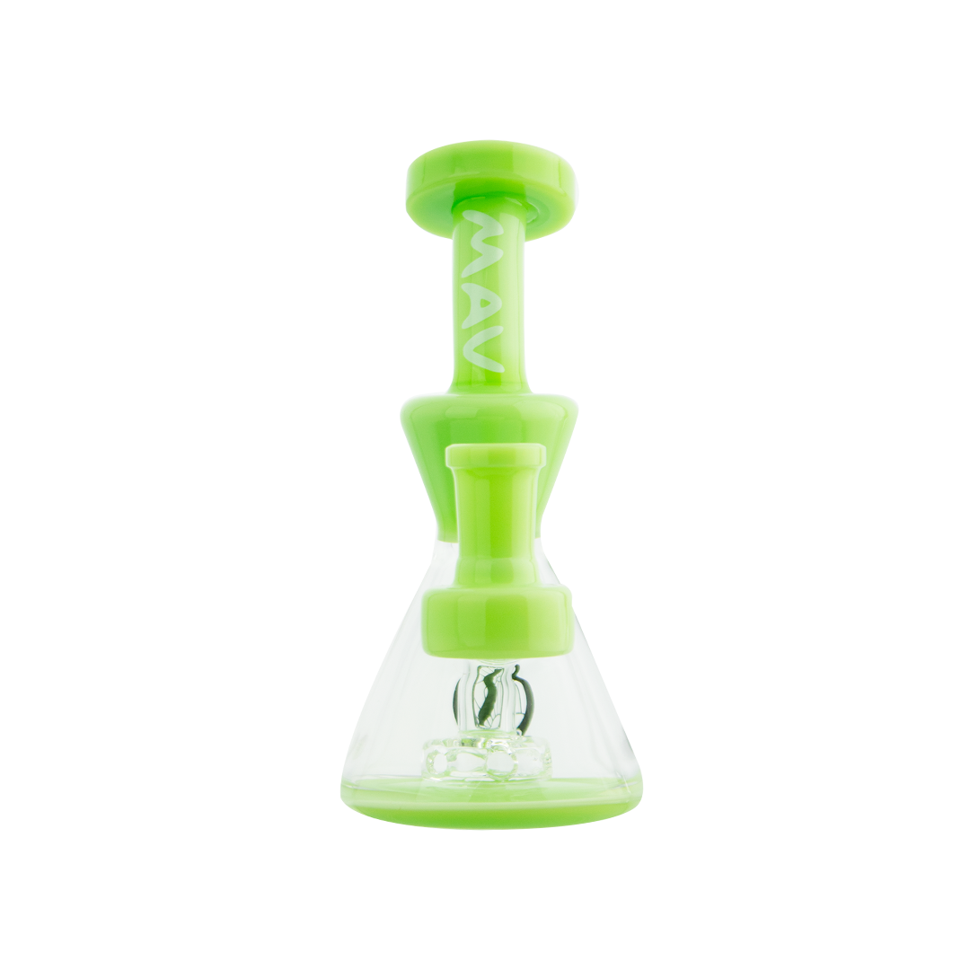 MAV Glass The Balboa Mini Rig in Slime - 6" Beaker Dab Rig with Glass on Glass Joint