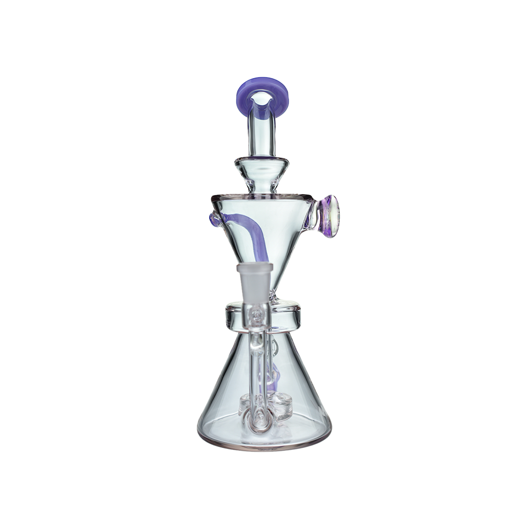 MAV Glass The Beverly SUBTL Collab Hourglass Recycler in Purple - Front View