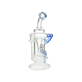 MAV Glass The Big Bear Recycler in Blue - 9.5" Honeycomb Percolator Dab Rig Front View