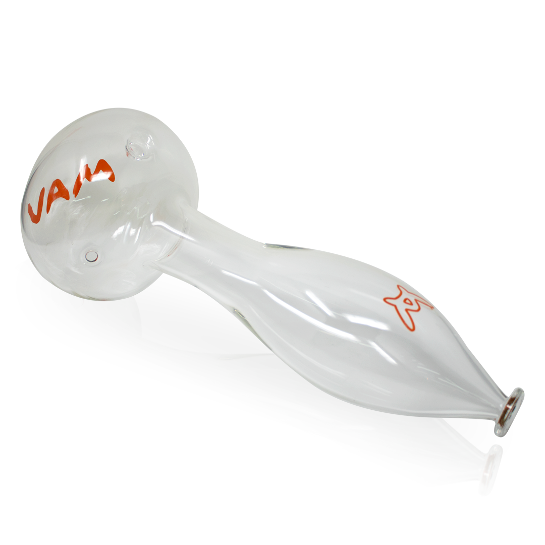 MAV Glass Big Pipe 15" Sleek Handcrafted Herb Pipe, Extra Large, USA Made, Side View