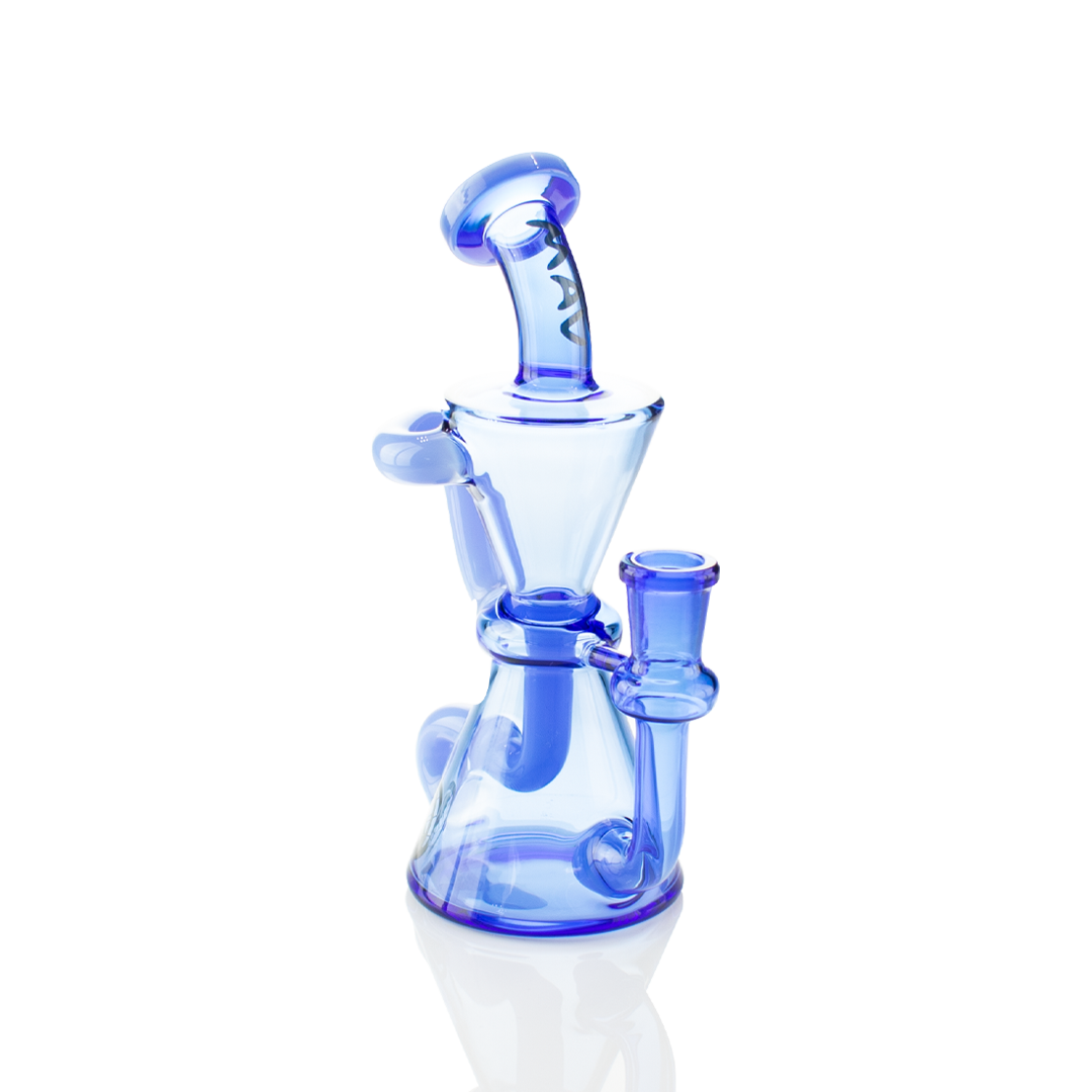 MAV Glass The Elsinore Recycler Dab Rig in Ink Blue with Vortex Percolator - Front View