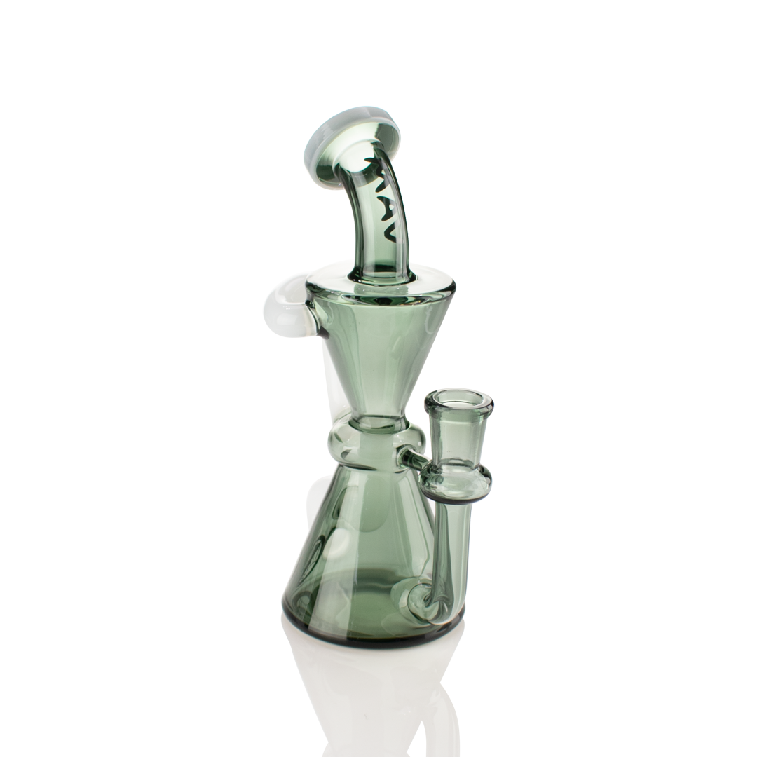 MAV Glass The Elsinore Recycler in Transparent Black, 7.5" with Vortex Percolator - Front View