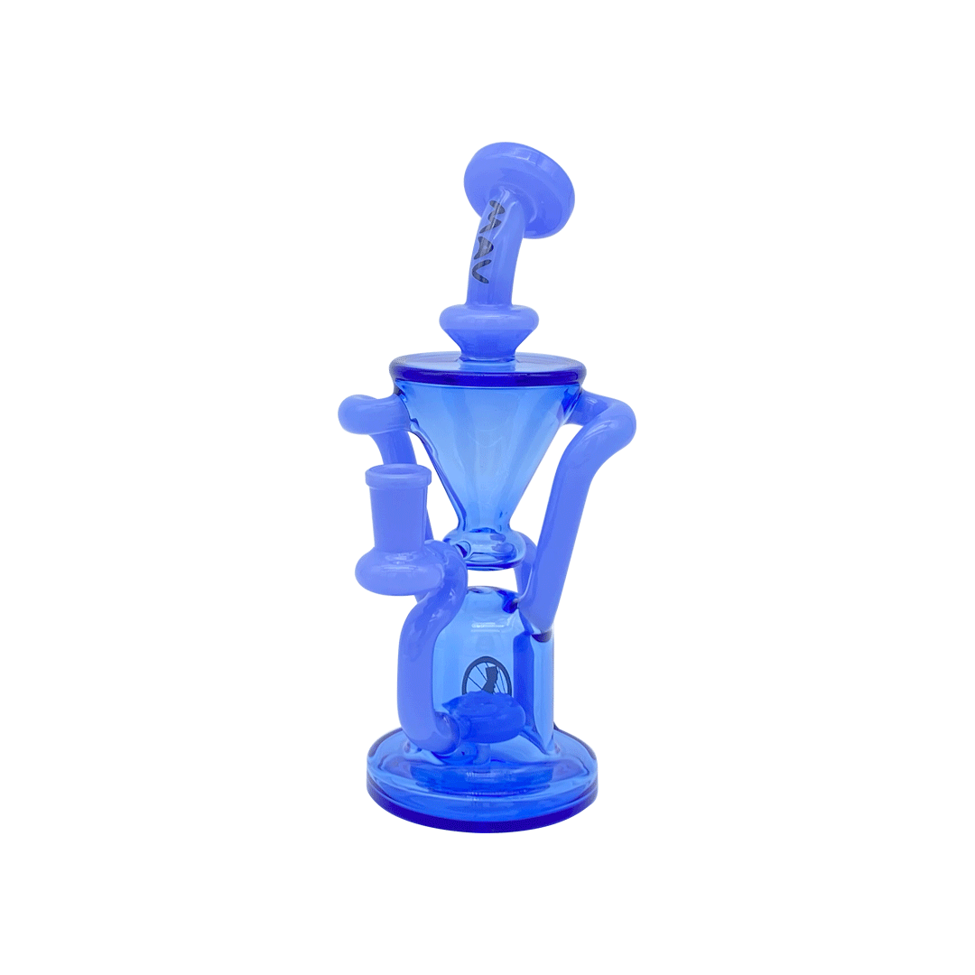 MAV Glass The Humboldt Dab Rig in Blue Lavender - Beaker & Recycler Design, 9" Tall