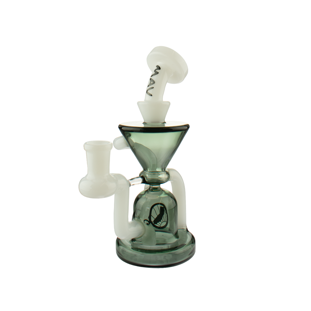 MAV Glass The Humboldt Mini Dab Rig in Black and White with Cyclone Percolator, Front View