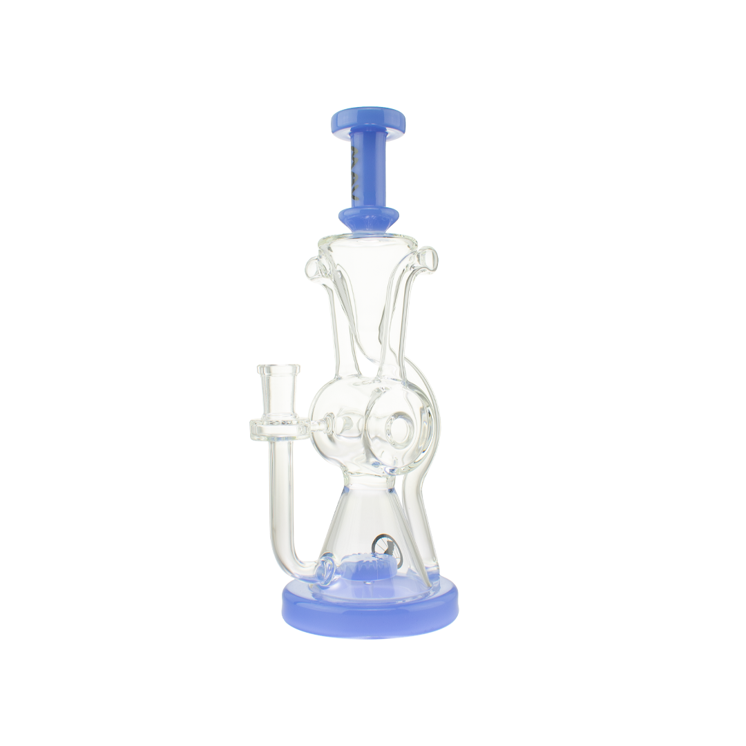 MAV Glass The Ojai Barrel Slitted Puck Recycler in Lavender - Front View
