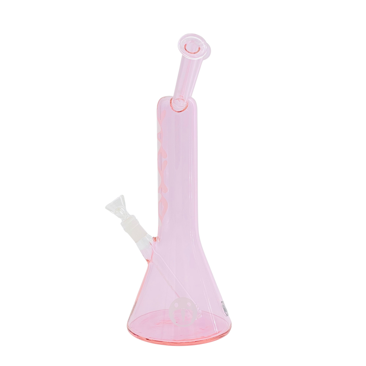 MAV Glass The Original Bestie Bong in Pink with Beaker Design, 14" Height, Front View