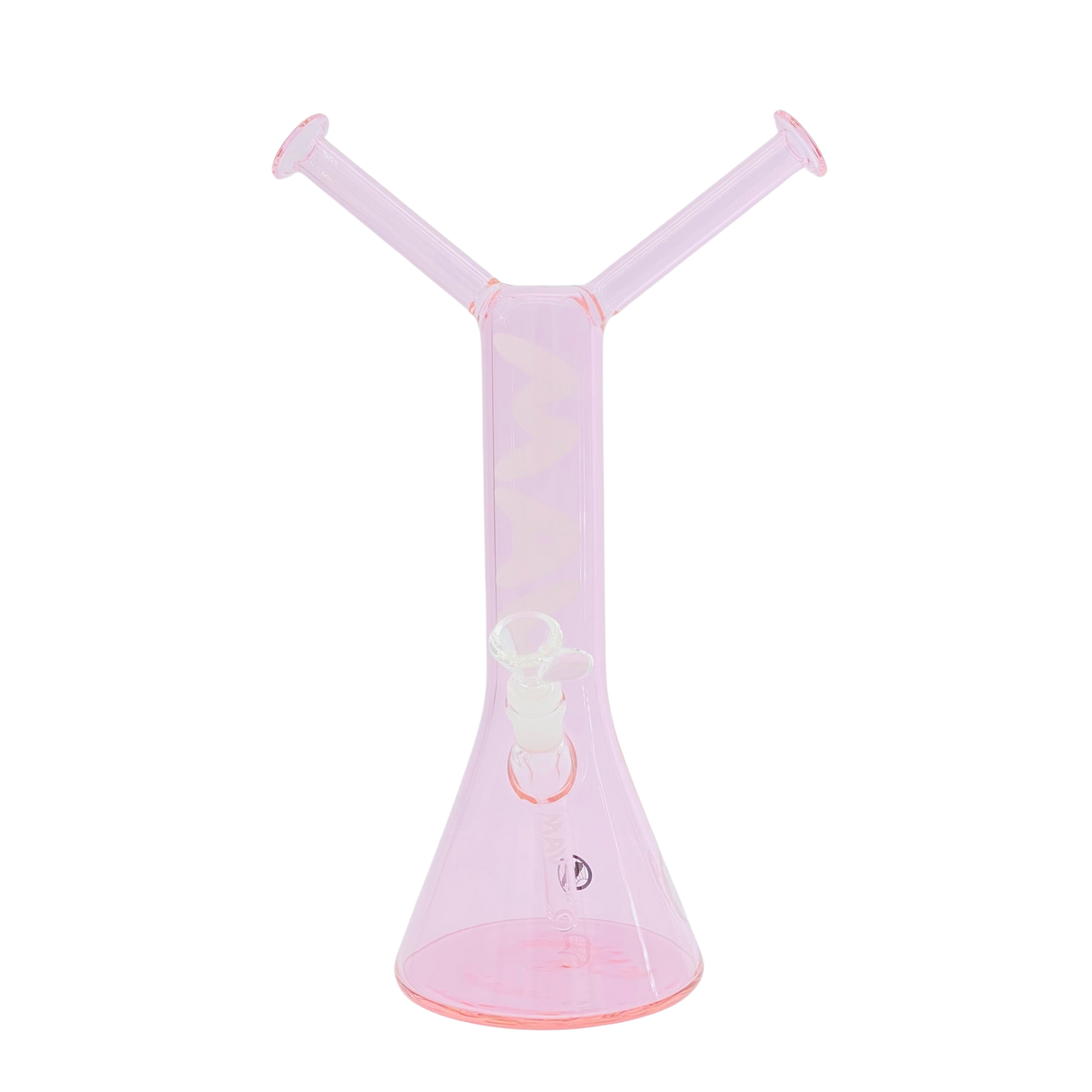 MAV Glass The Original Bestie Bong in Pink, 14" Beaker Design with Banger Hanger