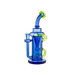 MAV Glass The Pch Recycler Dab Rig in Blue and Ooze, 10" with Vortex Percolator, Front View