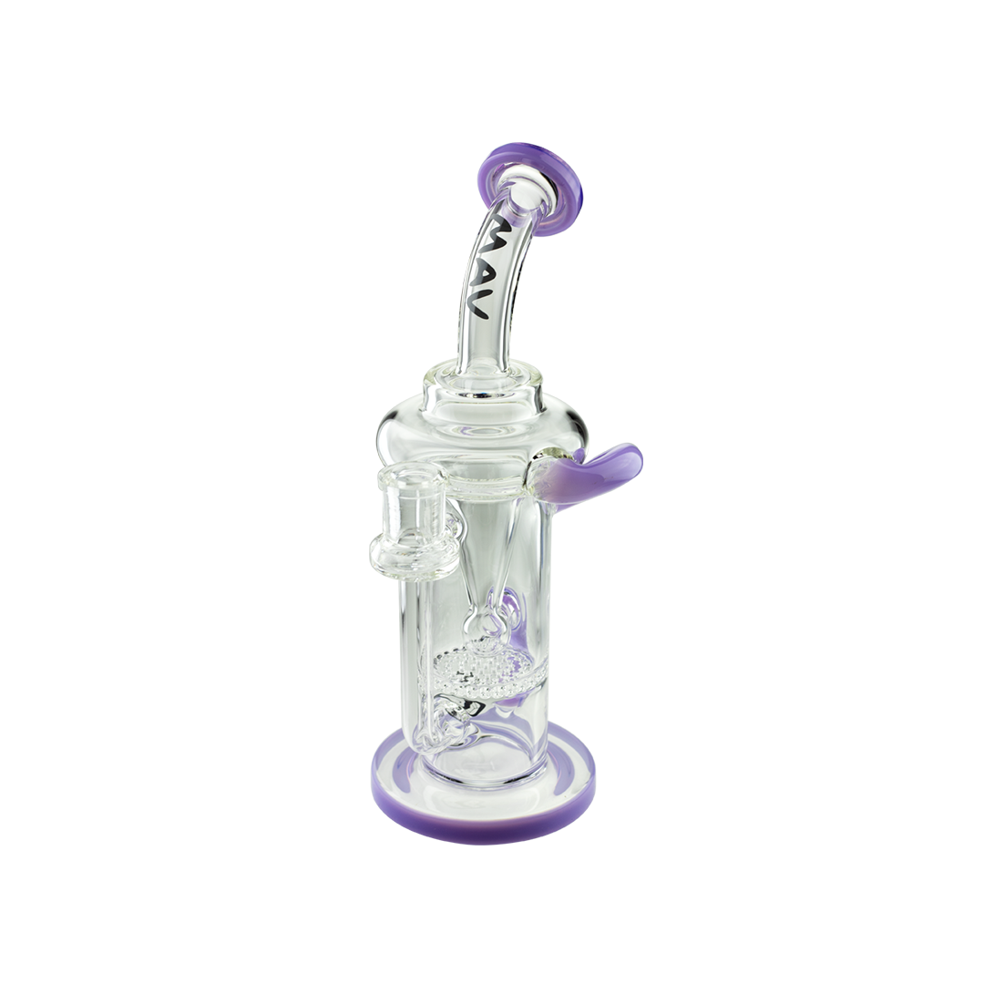 MAV Glass The Sonoma Recycler dab rig in purple with honeycomb percolator, front view on white background
