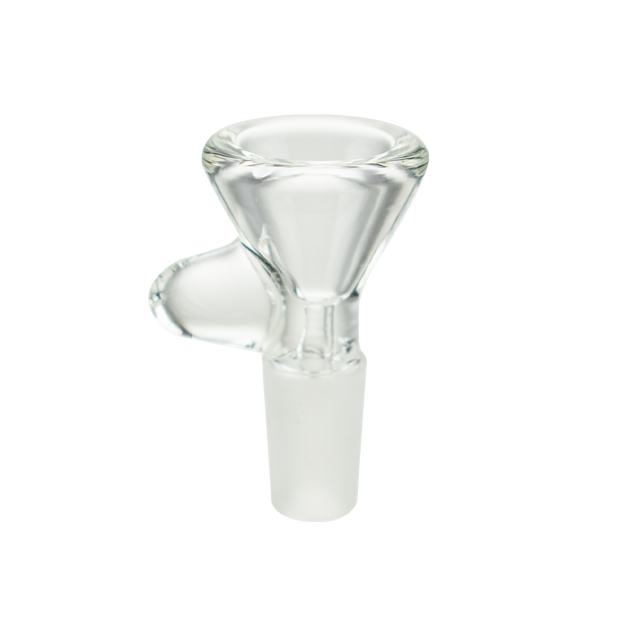 MAV Glass Thick Handle Bowl 14mm with heavy wall clear glass, front view on white background