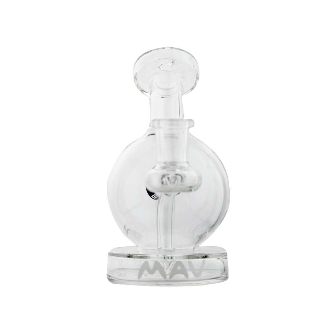 MAV Glass Vintage Bulb Clear Dab Rig with Glass on Glass Joint - Front View