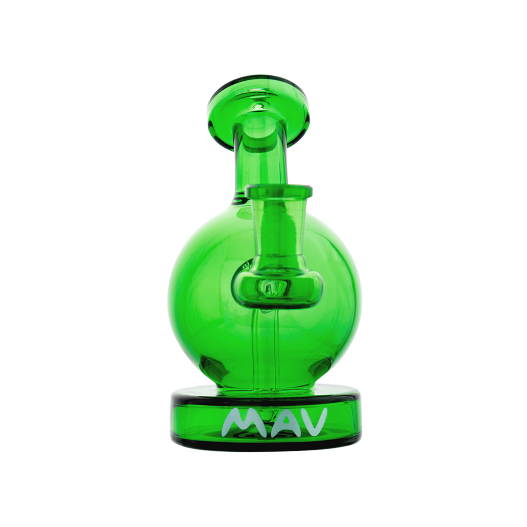 MAV Glass Vintage Bulb Dab Rig in Forest Green with Glass on Glass Joint - Front View