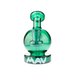 MAV Glass Vintage Bulb Dab Rig in Teal with Glass on Glass Joint, Front View on White Background