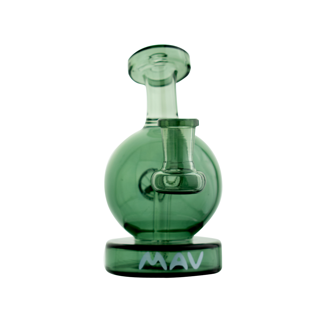 MAV Glass Vintage Bulb Dab Rig in Transparent Black with Glass on Glass Joint