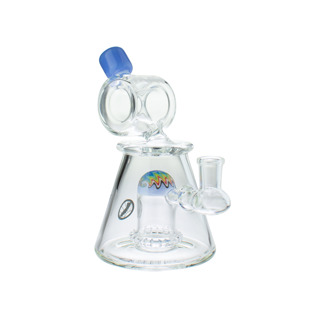 MAV Glass Wig Wag Reversal Ufo Barrel Top Pyramid Dab Rig in Lavender, Front View