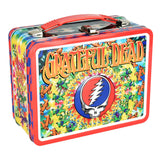 Colorful Grateful Dead themed metal lunch box front view with vibrant graphics