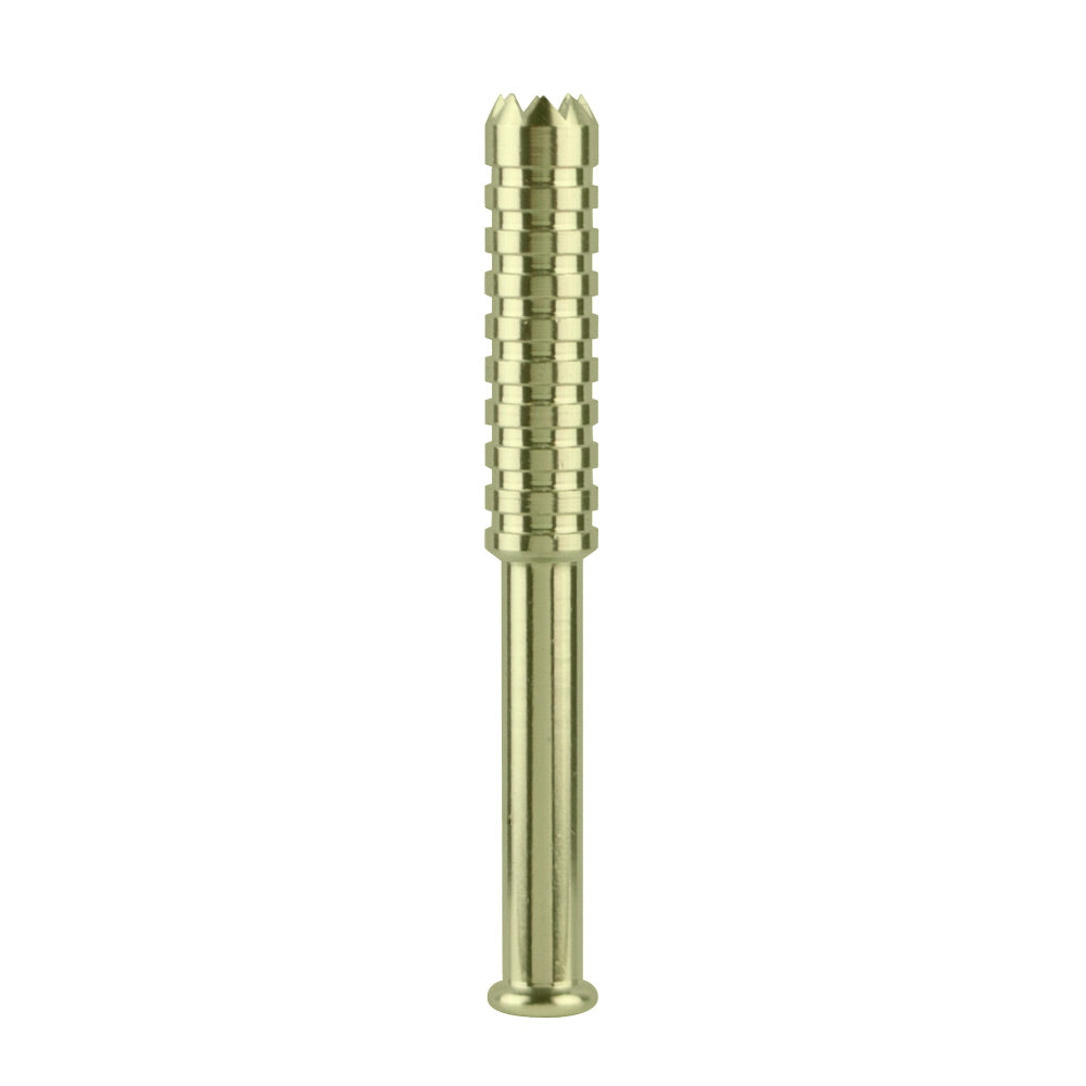 Brass Metal One-Hitter Chillum Pipe - The Digger with Textured Grip, 3" Length, for Dry Herbs