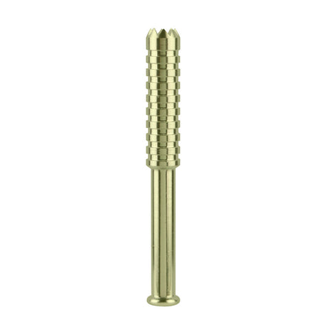 Brass Metal One-Hitter Chillum Pipe - The Digger with Textured Grip, 3" Length, for Dry Herbs