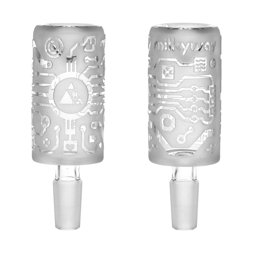 Milkyway Glass Circuitboard Herb Slide, 14mm Male, Dual Angled Views, Borosilicate Glass