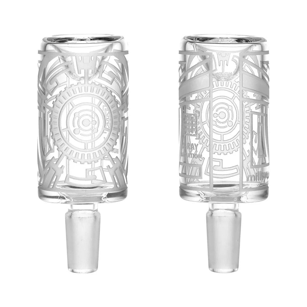 Milkyway Glass Nuclear Herb Slide, 14mm Male, Etched Borosilicate, Dual View