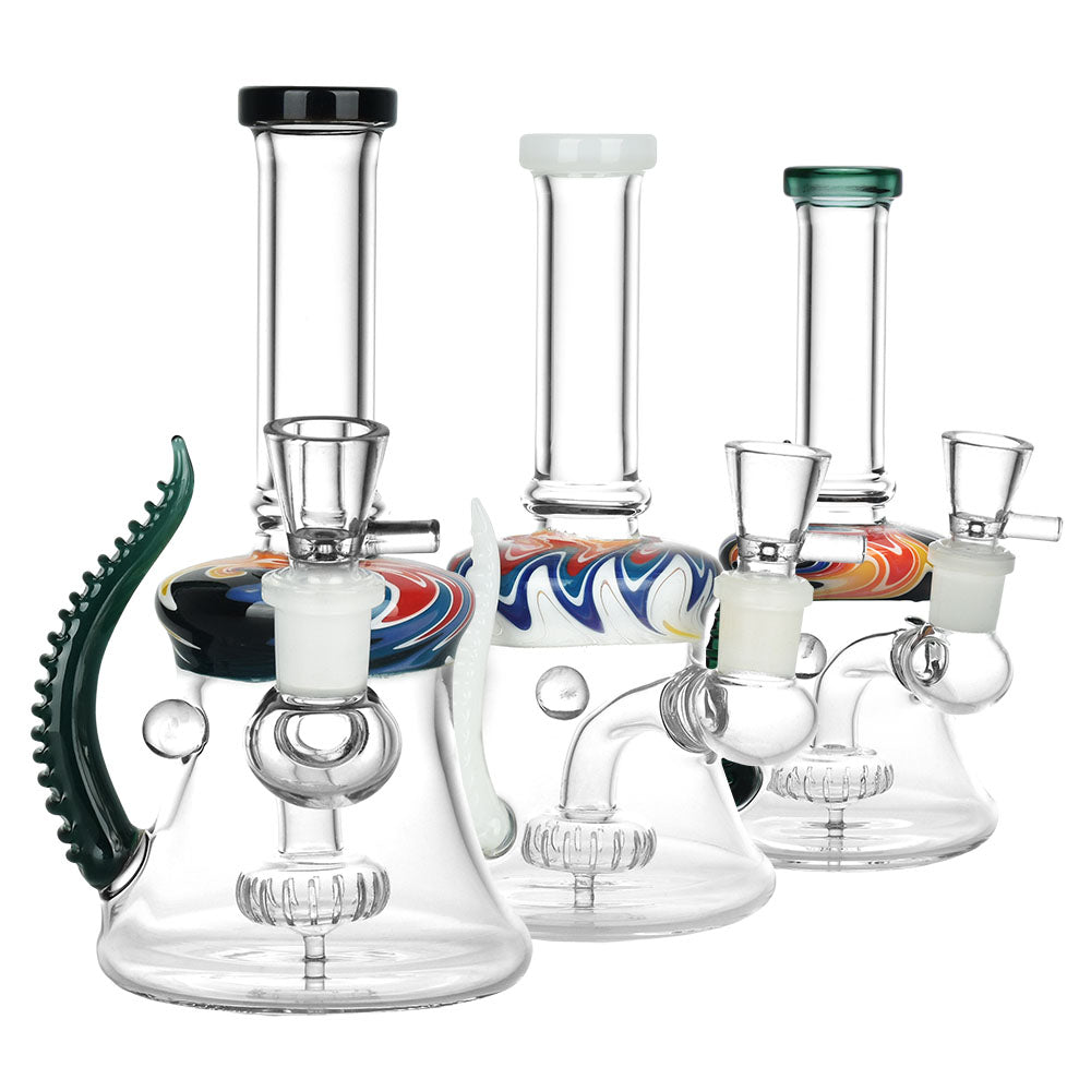 Galaxy Mini Kraken Water Pipes with Disc Percolator, 14mm Female Joint, Front View