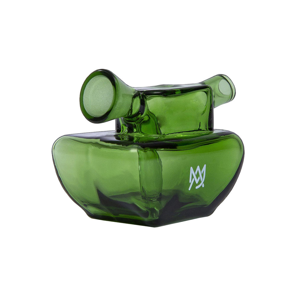 MJ Arsenal Commander Blunt Bubbler in green borosilicate glass, bubble design, front view