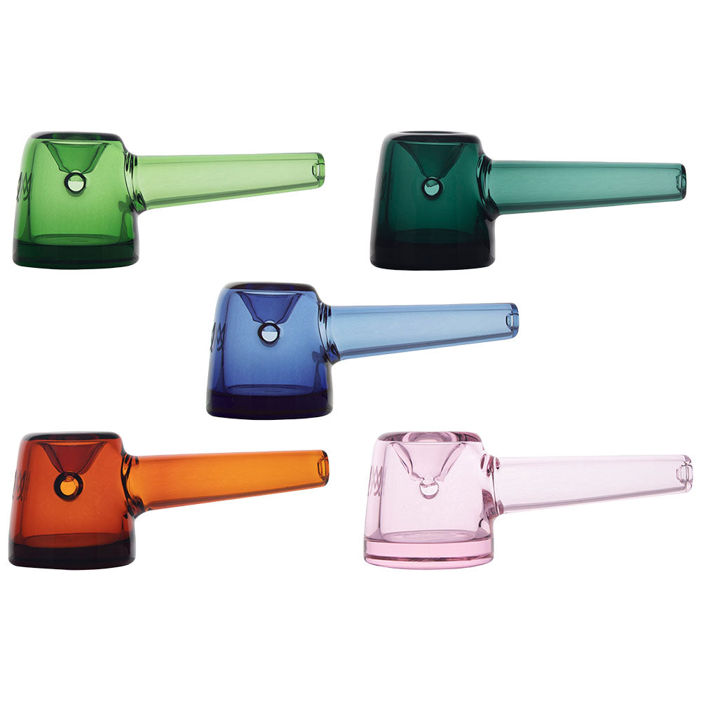 Assorted MJ Arsenal Deco Hand Pipes, 3.75" Borosilicate Glass, Angled Views