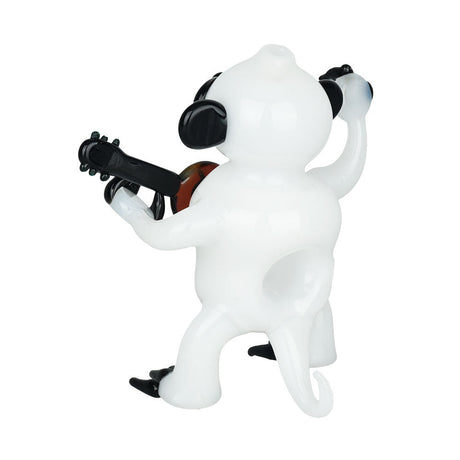 Borosilicate glass hand pipe shaped like a monkey playing guitar, durable and easy to clean