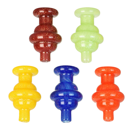 Assorted Multi Tiered Colored Carb Caps made of Heavy Wall Borosilicate Glass