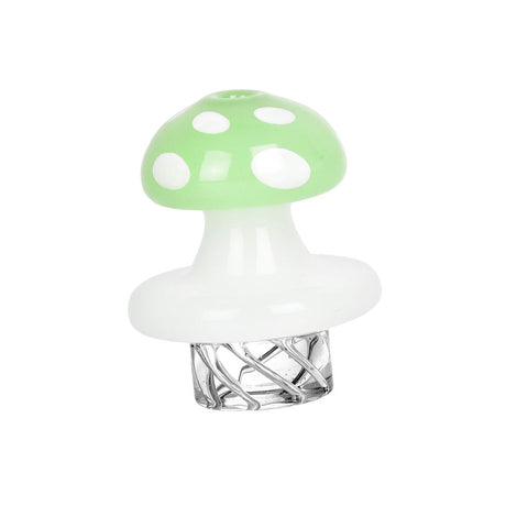 Mushroom Family Helix Carb Cap in Borosilicate Glass, 32mm Diameter for Concentrates, Front View