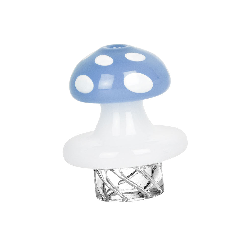 Mushroom Family Helix Carb Cap, 32mm Borosilicate Glass, Front View on White